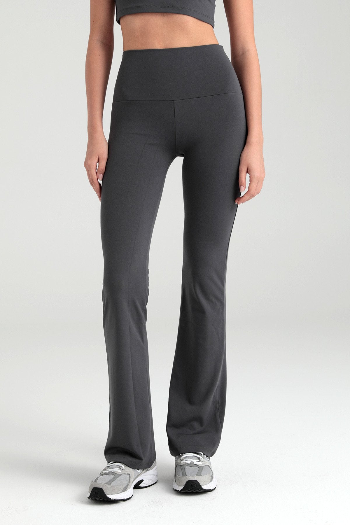 Comfort Yüksek Bel Ispanyol Paça Tayt Füme