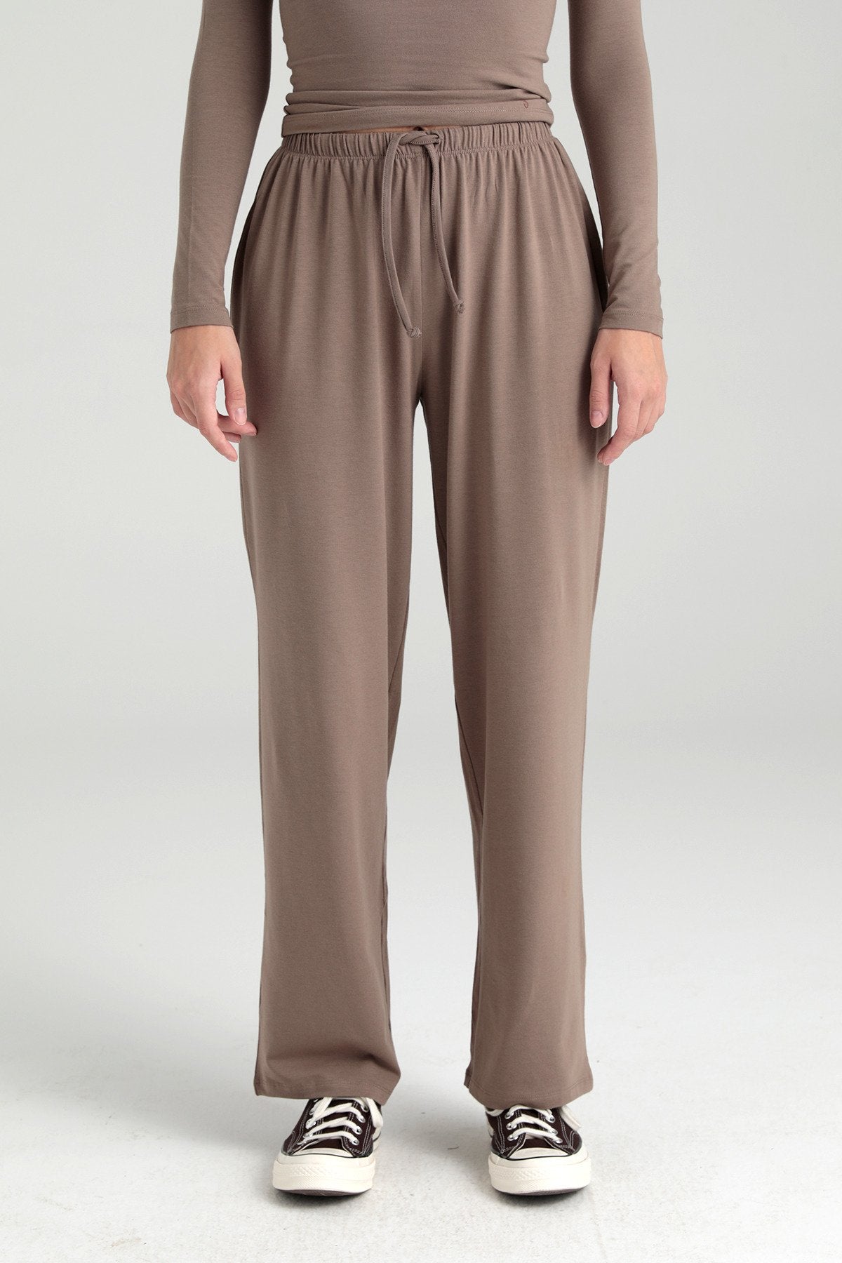 Ultra Soft Bağcıklı Pantolon Vizon