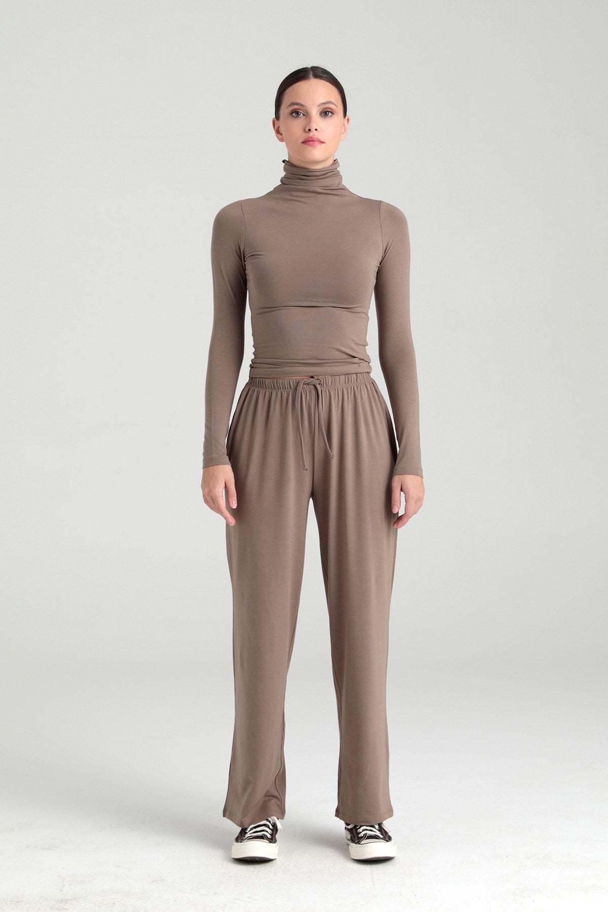 Ultra Soft Bağcıklı Pantolon Vizon