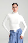 Ultra Soft Yarım Balıkçı Yaka Bluz Ekru