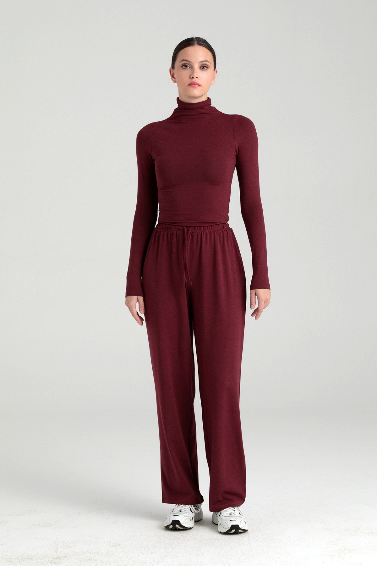 Ultra Soft Bağcıklı Pantolon Bordo